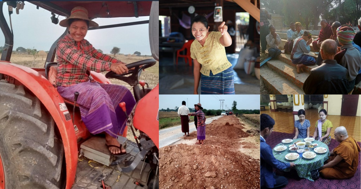 Images of Ma Wei Wai Myint who donated the money she earned from taking pictures